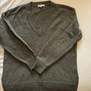 Madewell Olive Woolblend V-Neck Sweater